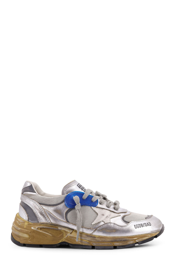 Golden Goose Running Dad Mesh and Leather Sneakers - Silver/White