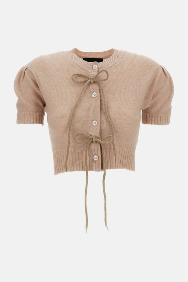 Simone Rocha Cropped Cashmere Cardigan - Pink
