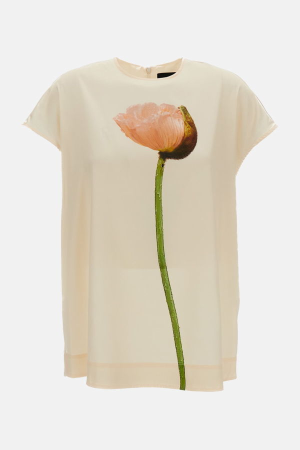 Simone Rocha Poppy Motif Smock Top - White