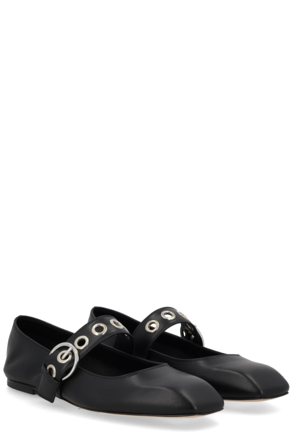 aeydē Uma Mary-Jane Shoe With Eyelets Flat Shoes - Black