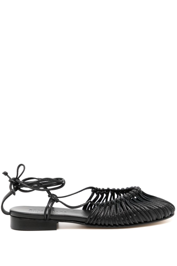 Hereu Mantera Leather Ballet Flats - Black