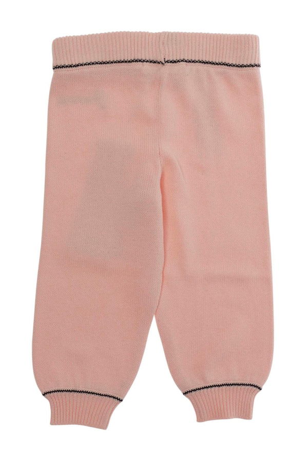 KIDS Marni Pink Pants with Ribbed Waist and Hem and Logo Lettering Embroidery - Pink