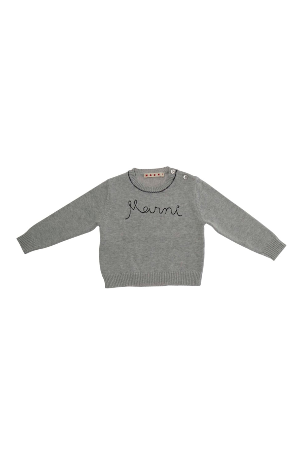 KIDS Marni Logo Lettering Crewneck Sweater - Gray