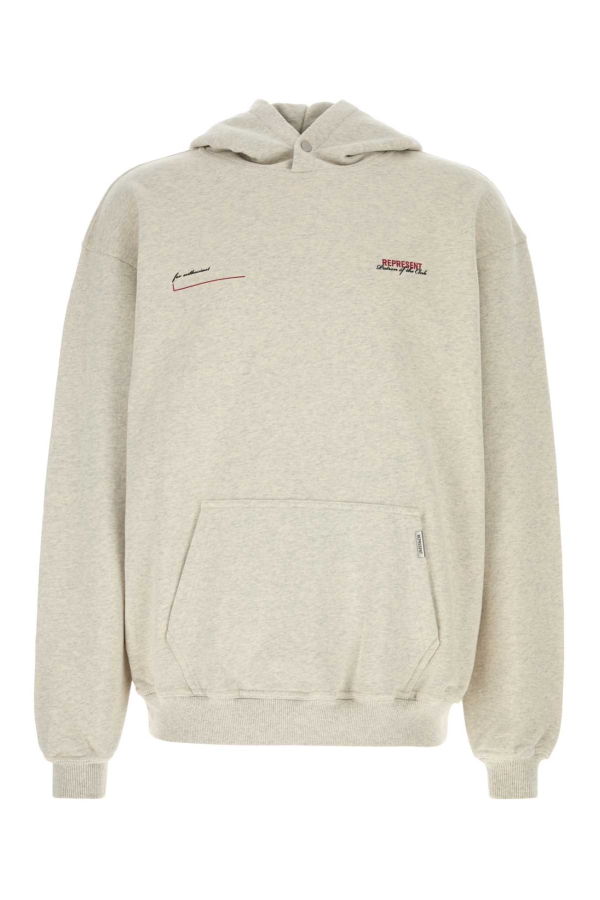Represent Melange Light Grey Cotton Sweatshirt - Creammarl