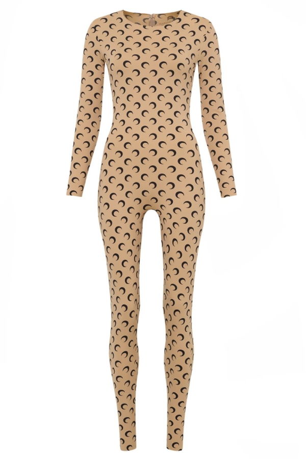 MARINE SERRE Moon Suit Jumpsuit - Beige