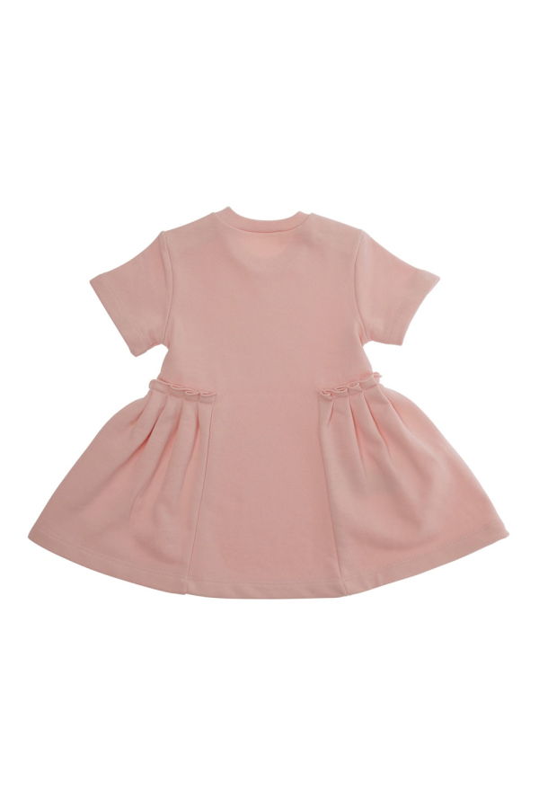 KIDS Marni Crewneck Logo Puffed Skirt Dress - Pink