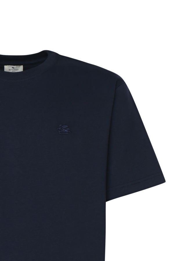 Etro Cotton T-Shirt With Logo T-Shirt - Blue