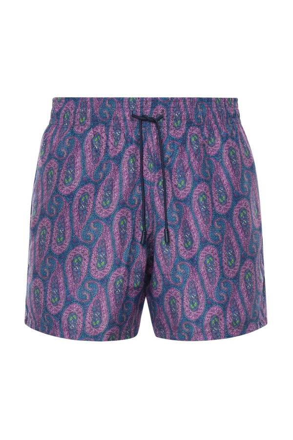 Etro Swimsuit With Floral Paisley Pattern Swim Trunks - Purple/Blue
