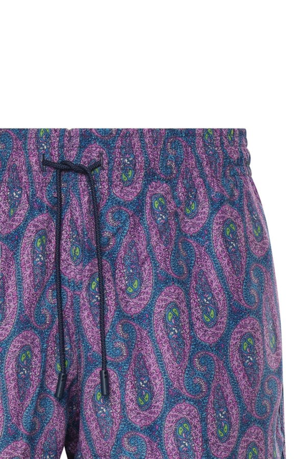 Etro Swimsuit With Floral Paisley Pattern Swim Trunks - Purple/Blue