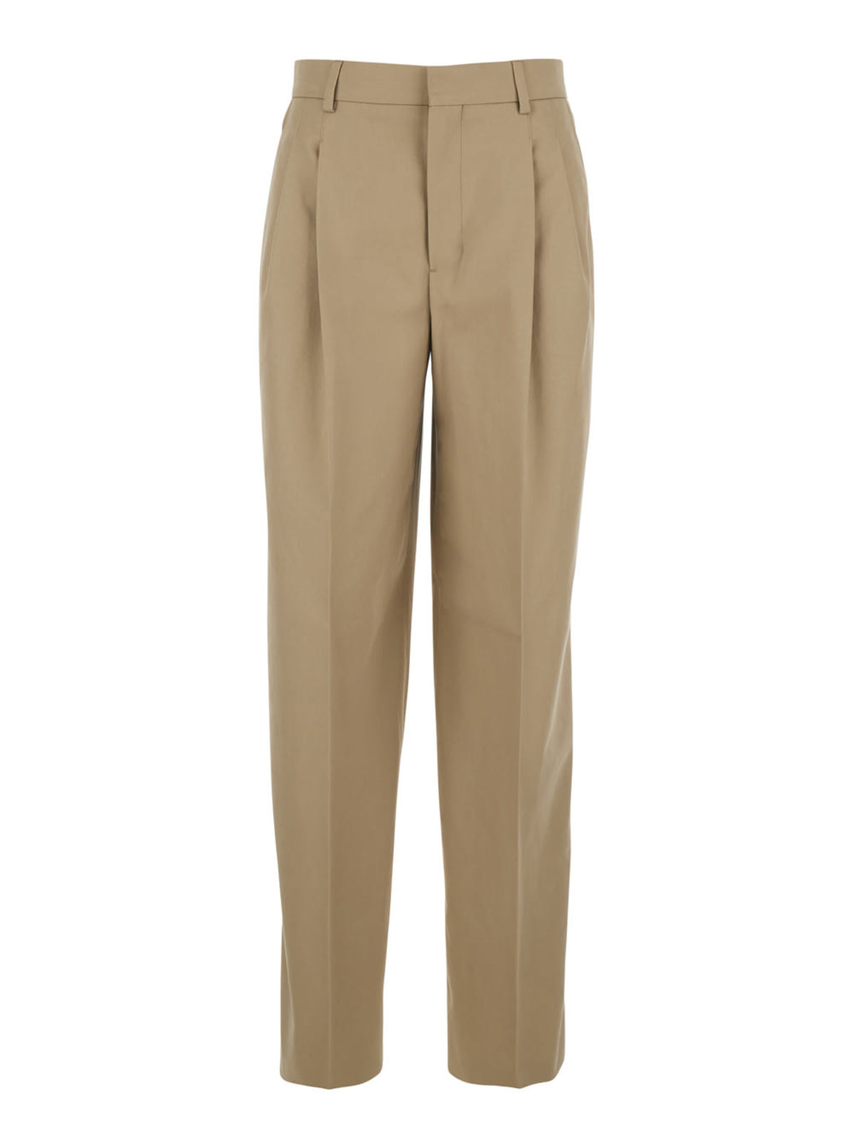 Ami Alexandre Mattiussi Pants With Belt Loops and Front Pleats - Beige - Image 1 of 3