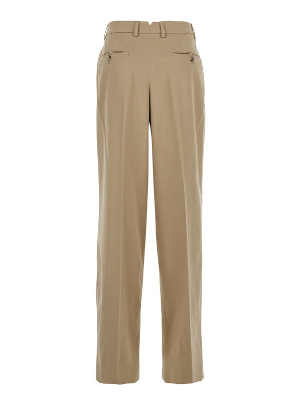 Ami Alexandre Mattiussi Pants With Belt Loops and Front Pleats - Beige
