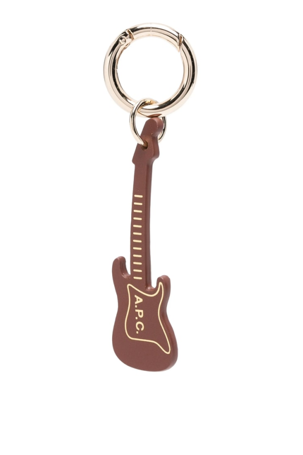 A.P.C. Guitar Logo Keyring - Brown