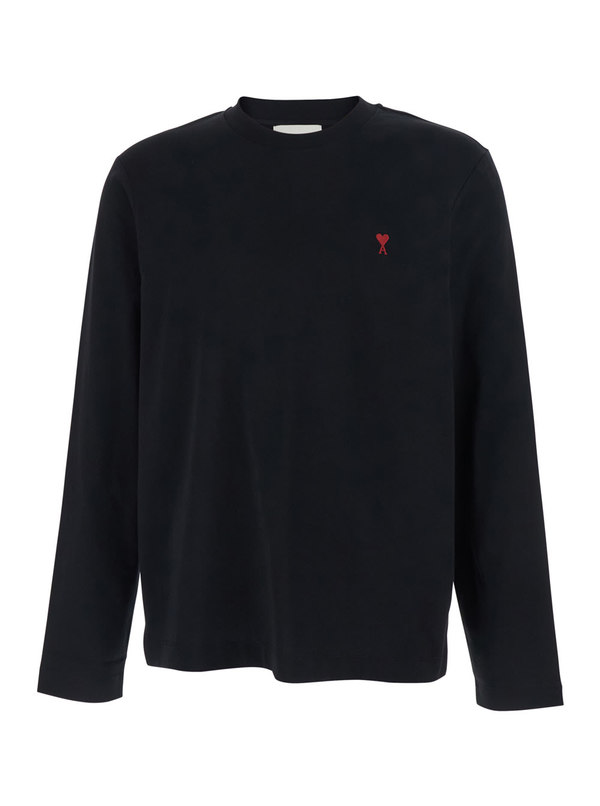 Ami Alexandre Mattiussi Quota Ami De Coeur Long Sleeve Tee - Black