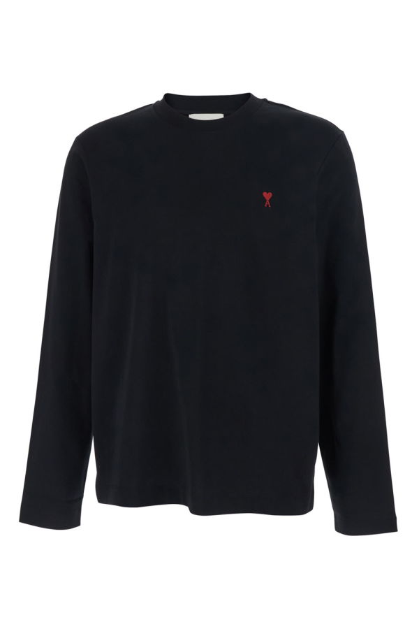 Ami Alexandre Mattiussi Quota Ami De Coeur Long Sleeve Tee - Black