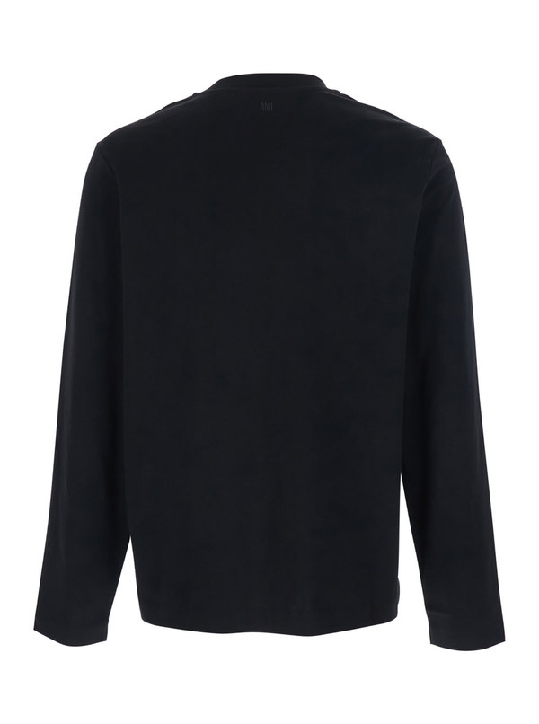 Ami Alexandre Mattiussi Quota Ami De Coeur Long Sleeve Tee - Black