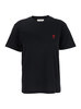 Ami Alexandre Mattiussi Ami De Coeur Embroidered T-Shirt - Black - Thumbnail 1