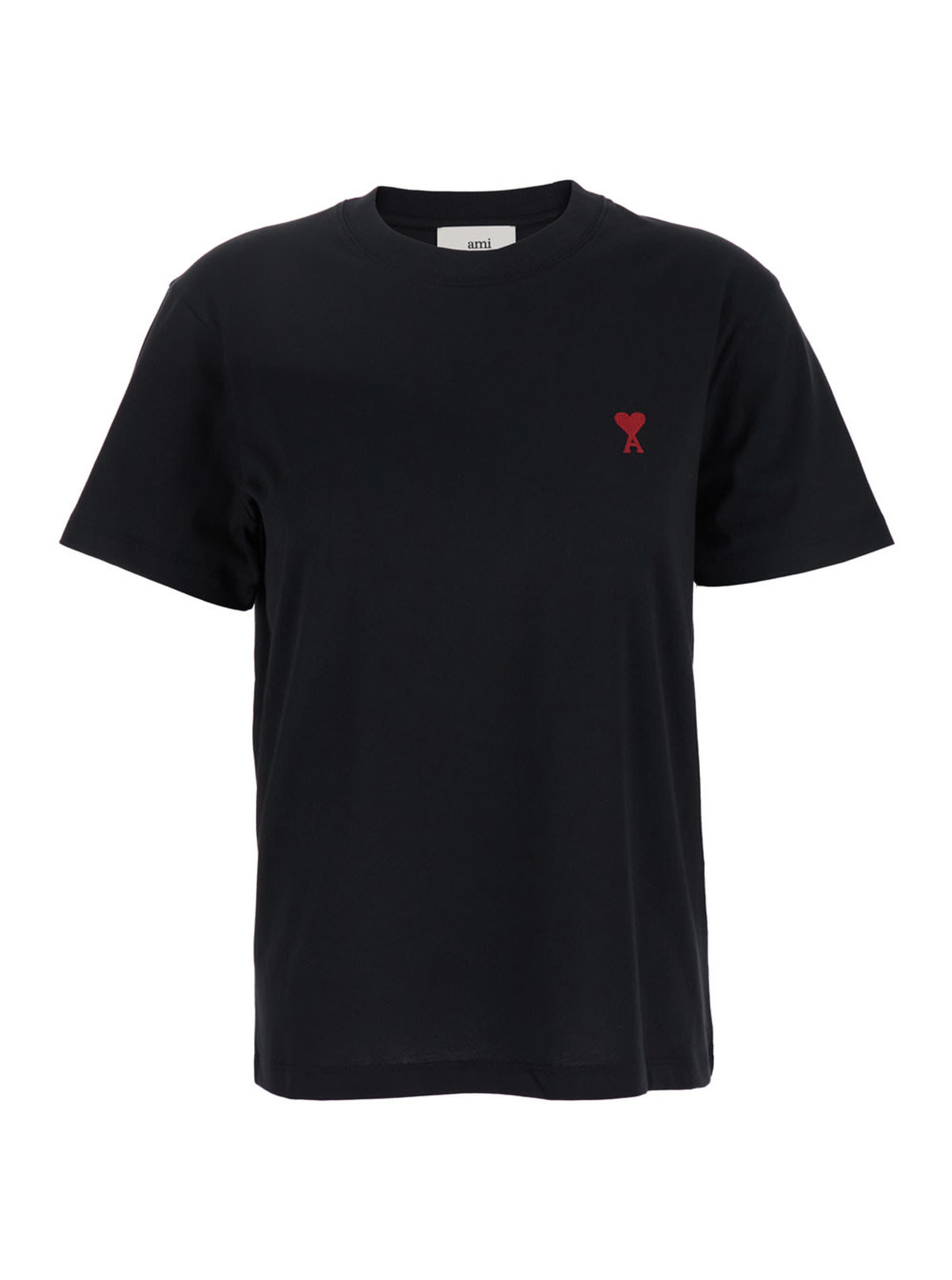 Ami Alexandre Mattiussi Ami De Coeur Embroidered T-Shirt - Black - Image 1 of 3