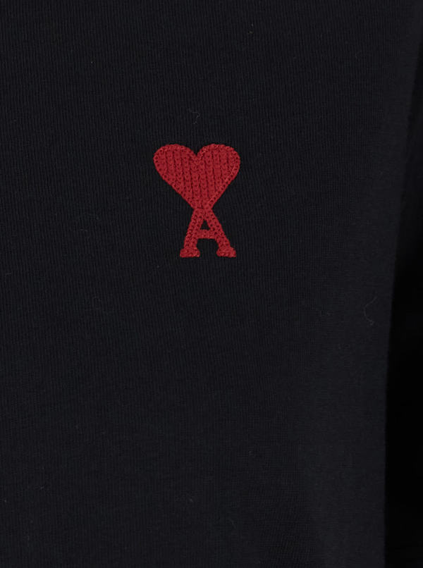 Ami Alexandre Mattiussi Ami De Coeur Embroidered T-Shirt - Black