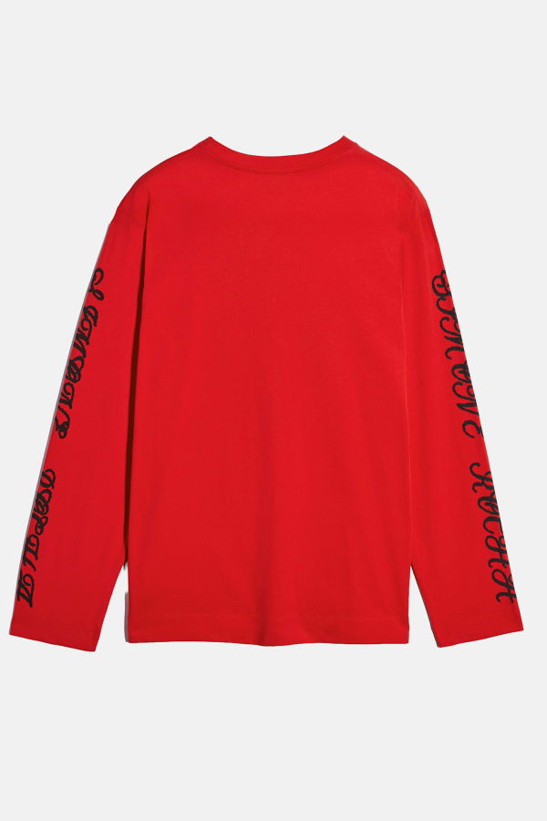 Simone Rocha Dim Sum Logo Print Long Sleeve T-Shirt - Red