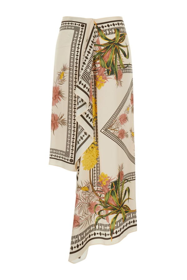 Blumarine Multicolor Skirt With Hidden Back Closure and All-Over Floral Print in Viscose