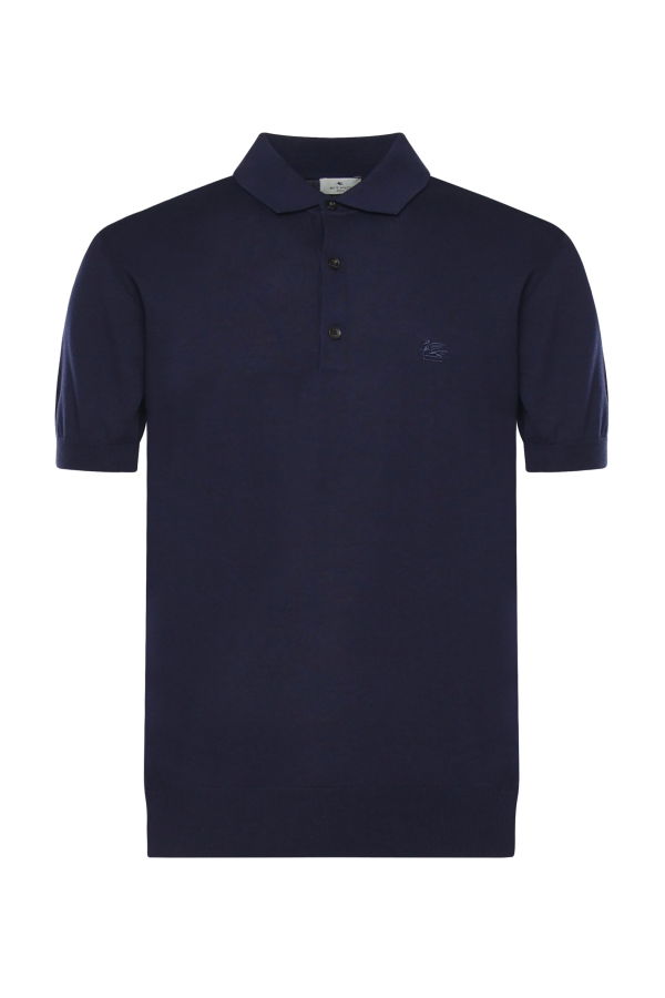 Etro Cotton Logo Polo Shirt - Blue