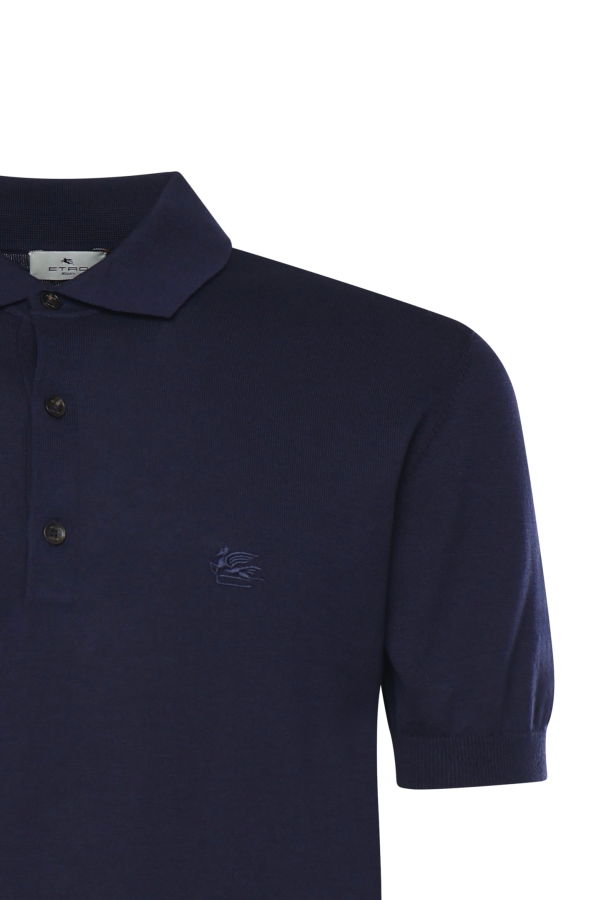 Etro Cotton Logo Polo Shirt - Blue