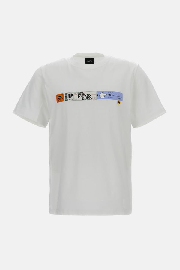 PAUL SMITH Short-Sleeve T-Shirt with Print - White