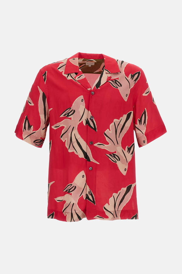 PAUL SMITH Short-Sleeve Oversize Shirt - Pink PAUL SMITH Short-Sleeve Oversize Shirt - Pink