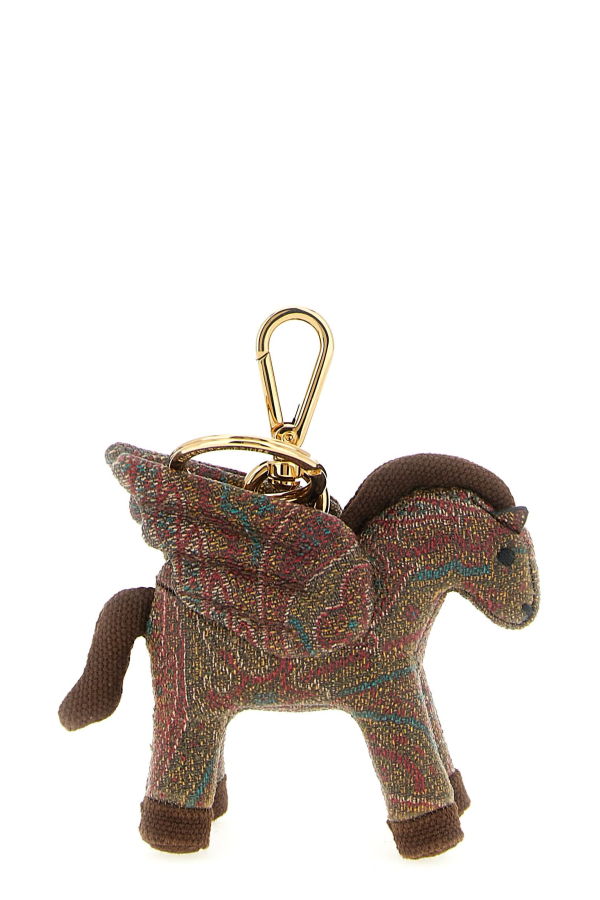 Etro Pegaso Keyring - Brown