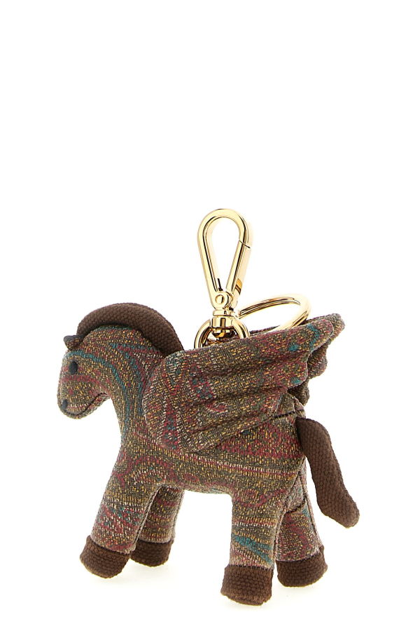 Etro Pegaso Keyring - Brown