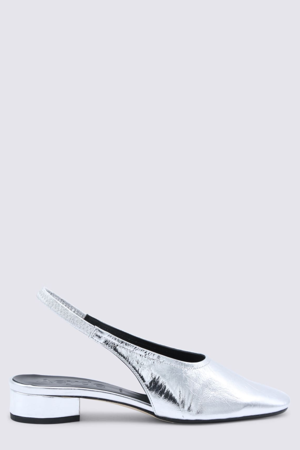 aeydē Leather Pumps - Silver