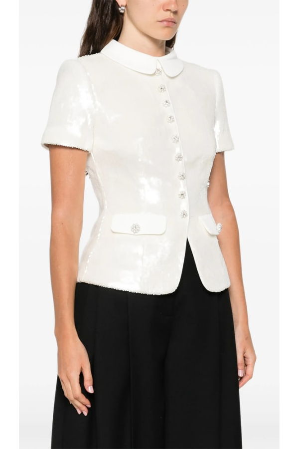 Self-Portrait Top Blouse - White