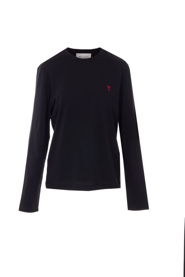 Ami Alexandre Mattiussi Ami De Coeur Long Sleeves Top - Black