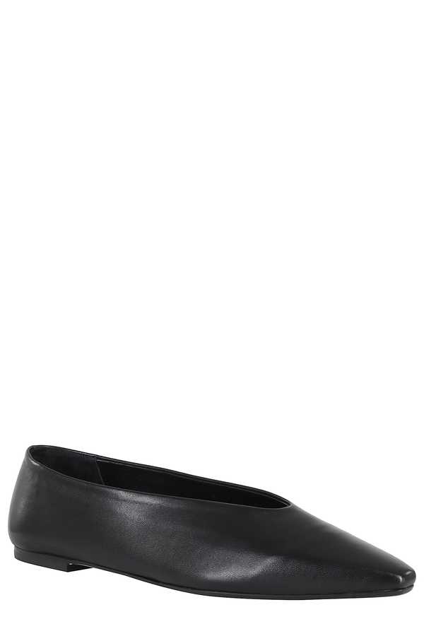 aeyd Betty Nappa Leather Flat Shoes - Black