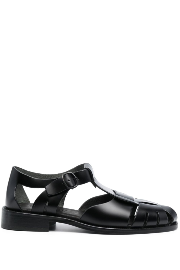 Hereu Pesca Leather Sandals - Black
