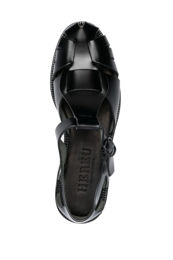 Hereu Pesca Leather Sandals - Black