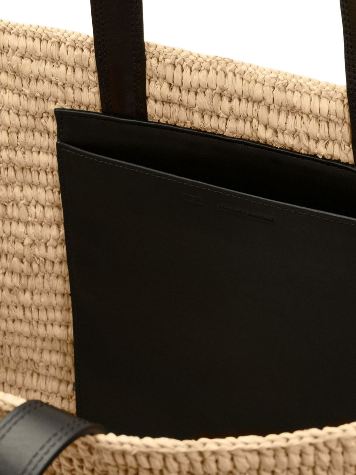 Ami Alexandre Mattiussi Ami De Coeur Raffia Shoulder Bag - Naturel - Image 3 of 4