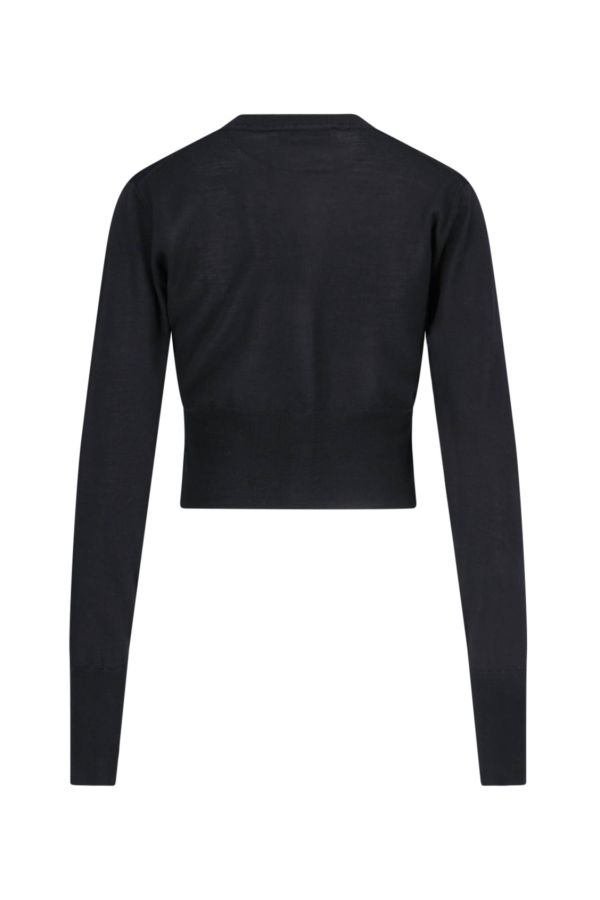 Vivienne Westwood Logo Crop Cardigan Sweater - Black