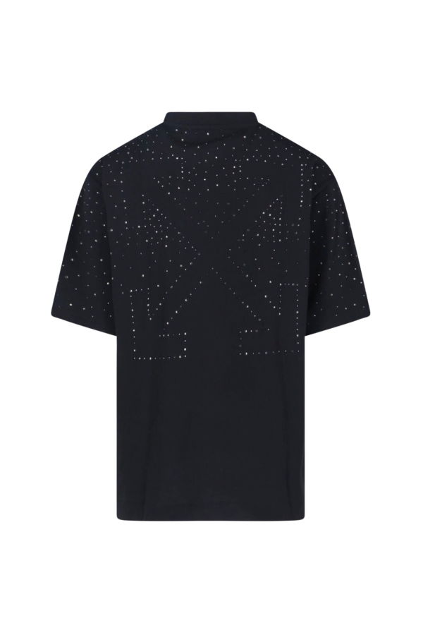 Off-White Rhinestone Logo T-Shirt - Black
