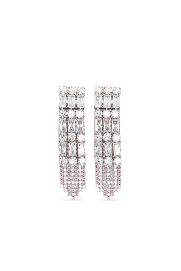 Self-Portrait Drop Earrings - Silver/Pink