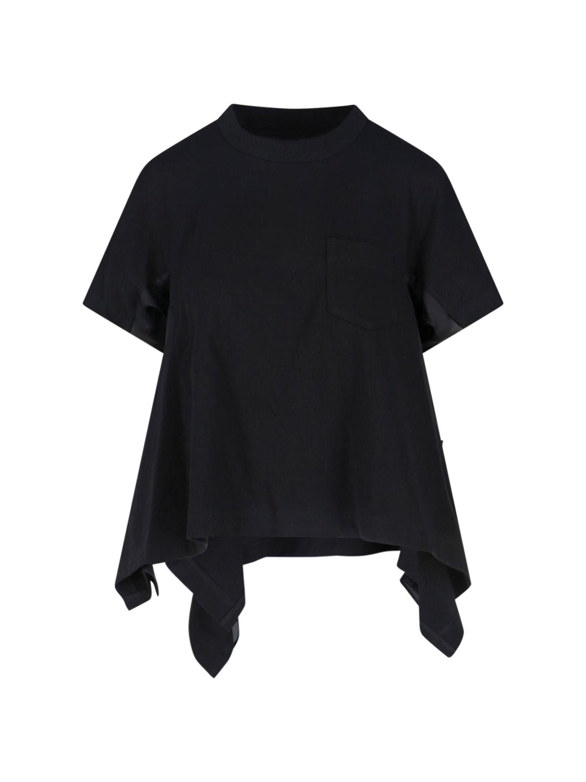 sacai Asymmetric T-Shirt - Black - Image 1 of 3