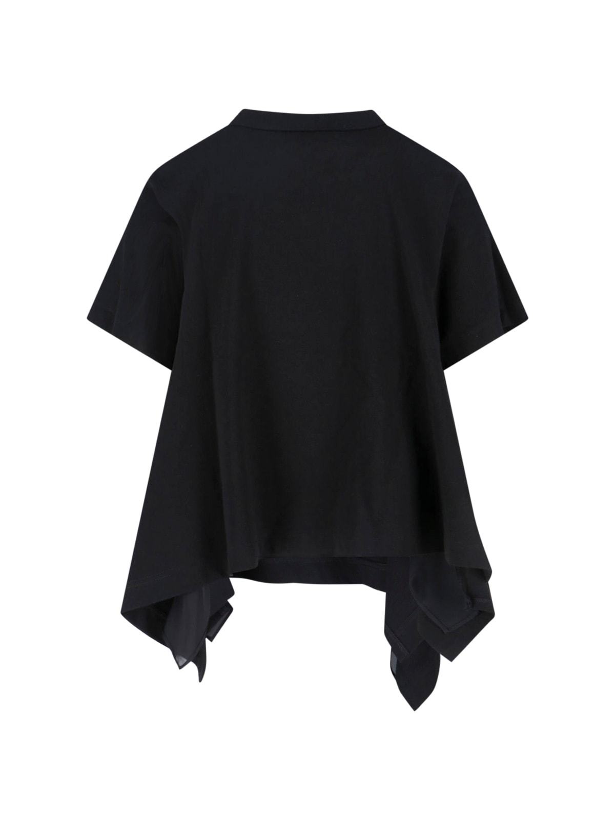 sacai Asymmetric T-Shirt - Black - Image 2 of 3