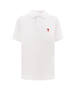 Ami Alexandre Mattiussi Cotton Polo Shirt with Iconic Embroidery - White - Thumbnail 1