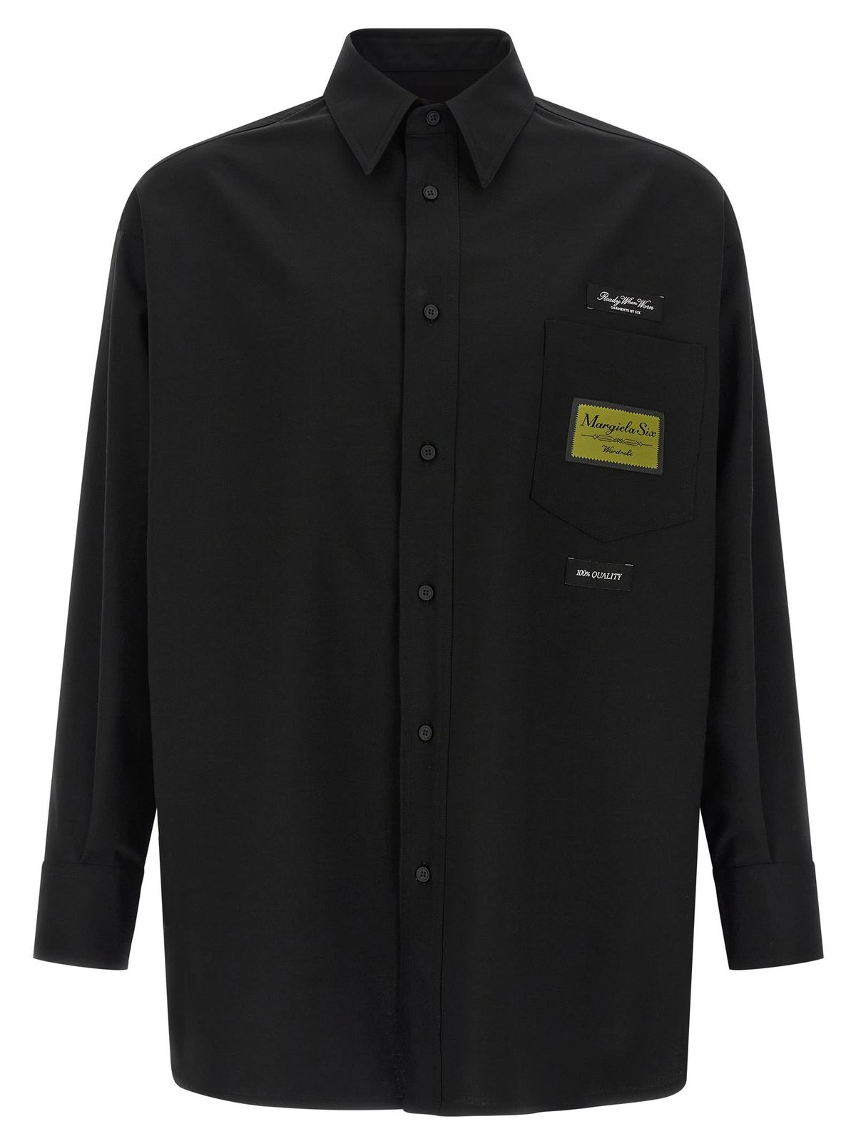 MM6 Maison Margiela Jacquard Label Shirt - Black - Image 1 of 5