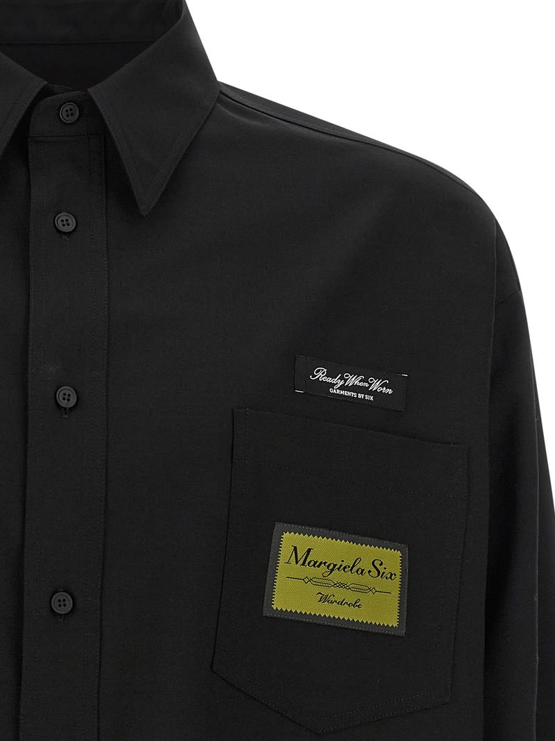 MM6 Maison Margiela Jacquard Label Shirt - Black
