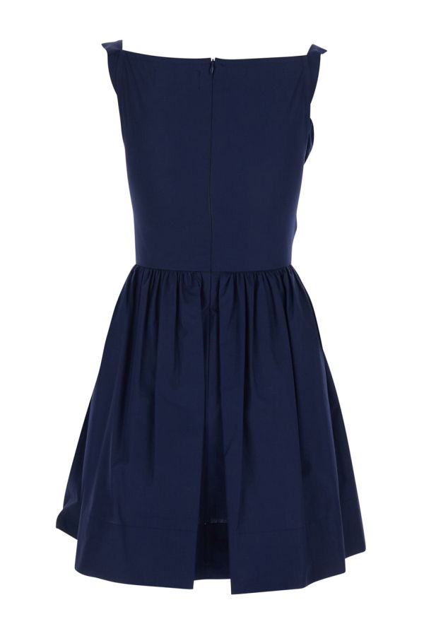 Vivienne Westwood Sunday Sleeveless Mini Dress With Corset Bodice and Orb Embroidery Dress - Blue