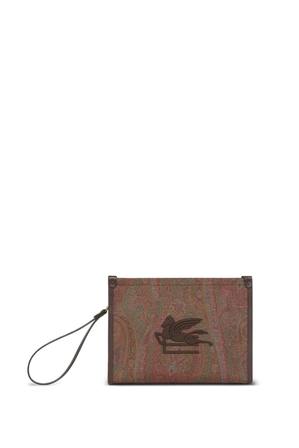 Etro Pegaso Paisley Clutch - Brown