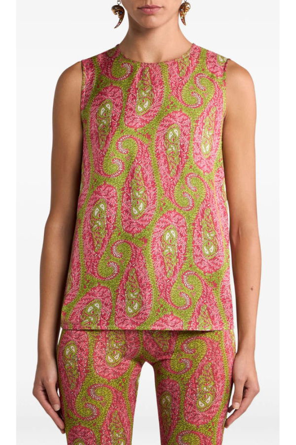 Etro Top Tank Top - Pink/Green