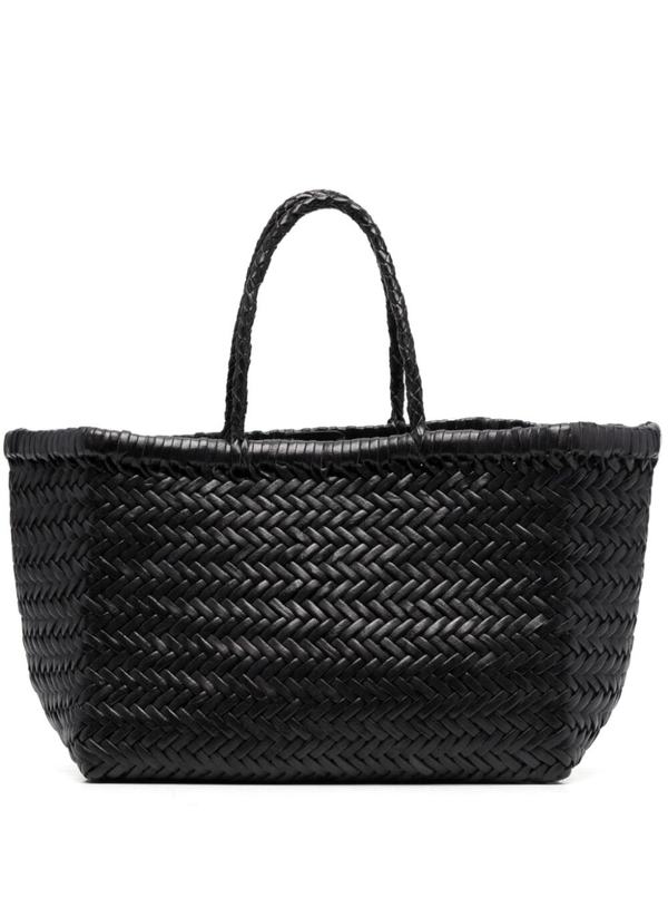 Dragon Diffusion Triple Jump Small Woven Leather Tote - Black Dragon Diffusion Triple Jump Small Woven Leather Tote - Black