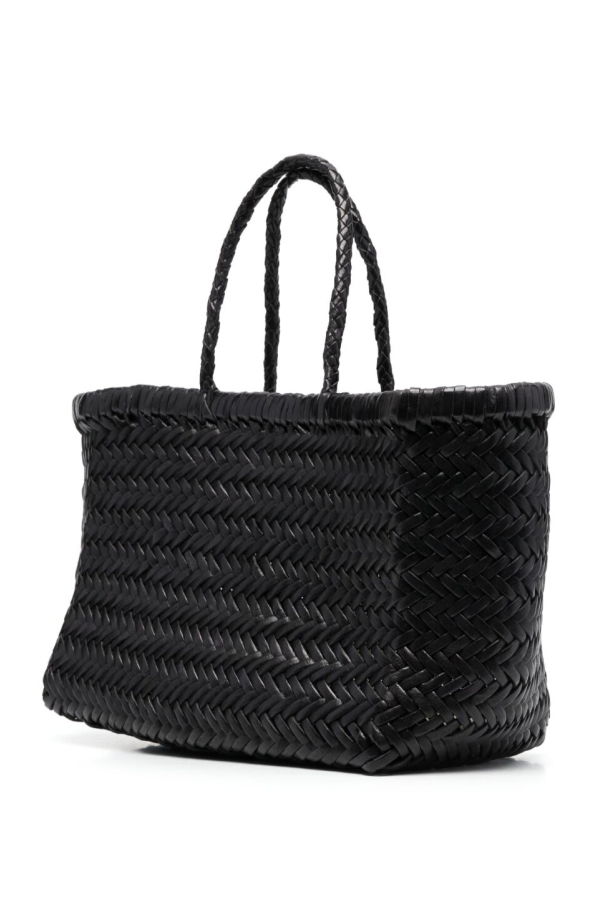 Dragon Diffusion Triple Jump Small Woven Leather Tote - Black